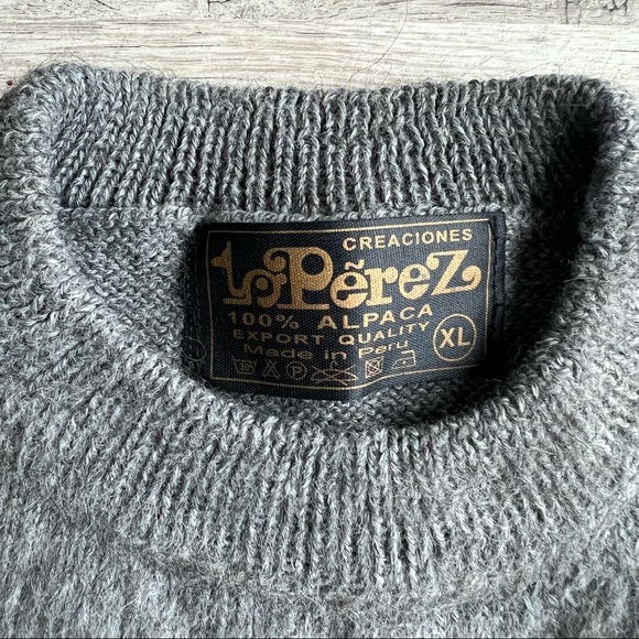 La Perez Alpaca Wool Vintage Sweater Geometric Print - Picture 4 of 7